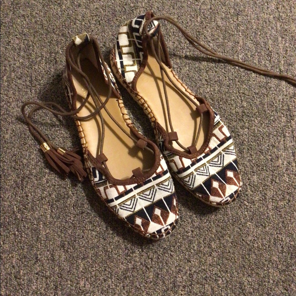 Tribal Print Espadrille Sandals